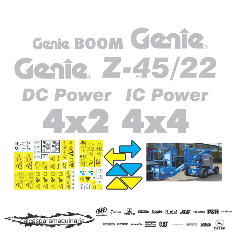 JUEGO DE CALCAS DE RESTAURACION PARA GENIE Z45/22