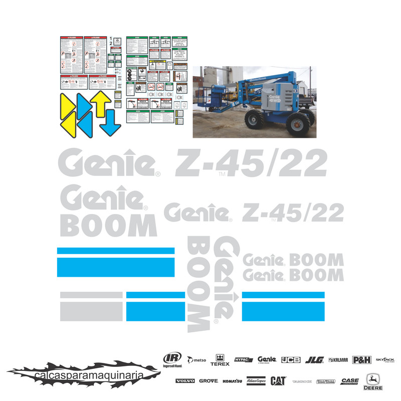 JUEGO DE CALCAS DE RESTAURACION PARA GENIE Z45/22 ANTIGUO