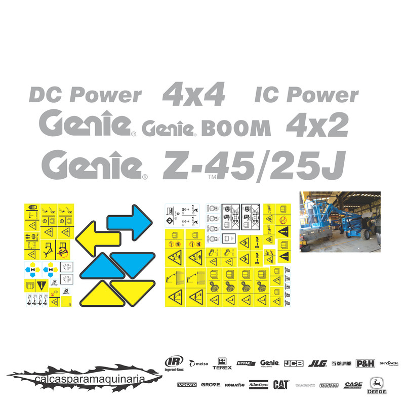 JUEGO DE CALCAS DE RESTAURACION PARA GENIE Z45/25J No Usar