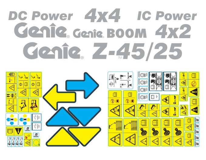 JUEGO DE CALCAS DE RESTAURACION PARA GENIE Z45/25RT 