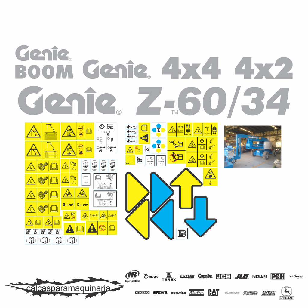 JUEGO DE CALCAS DE RESTAURACION PARA GENIE Z60/34