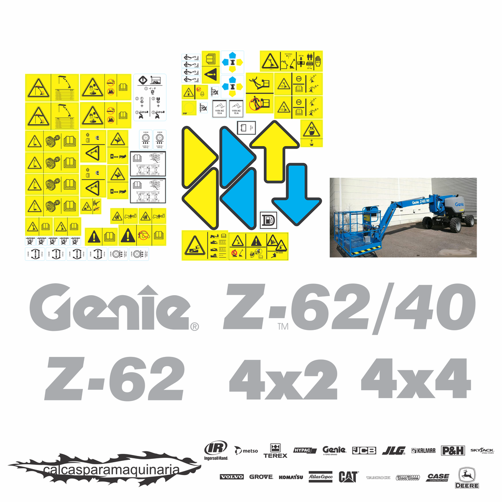 JUEGO DE CALCAS DE RESTAURACION PARA GENIE Z62/40