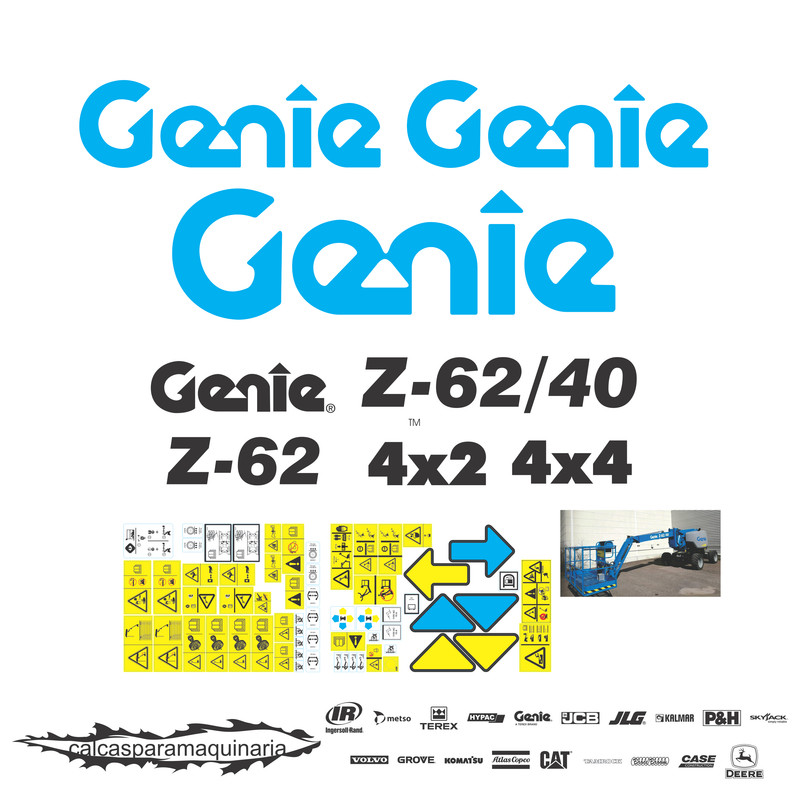 JUEGO DE CALCAS DE RESTAURACION PARA GENIE Z62/40
