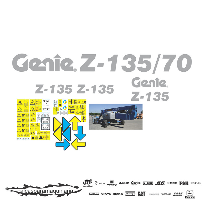 JUEGO DE CALCAS DE RESTAURACION PARA GENIE Z135/70