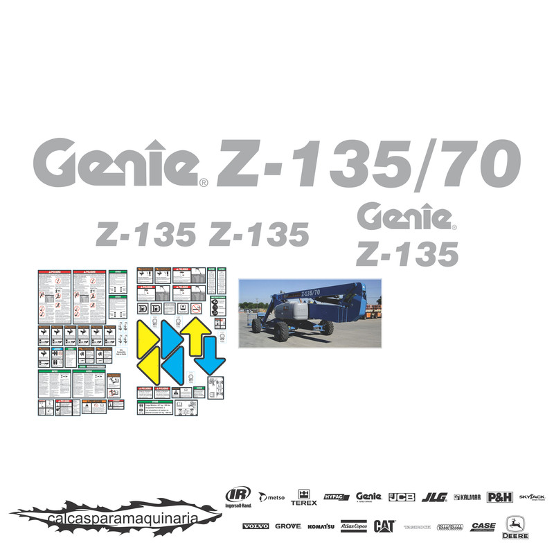 JUEGO DE CALCAS DE RESTAURACION PARA GENIE Z135/70 ANTIGUO