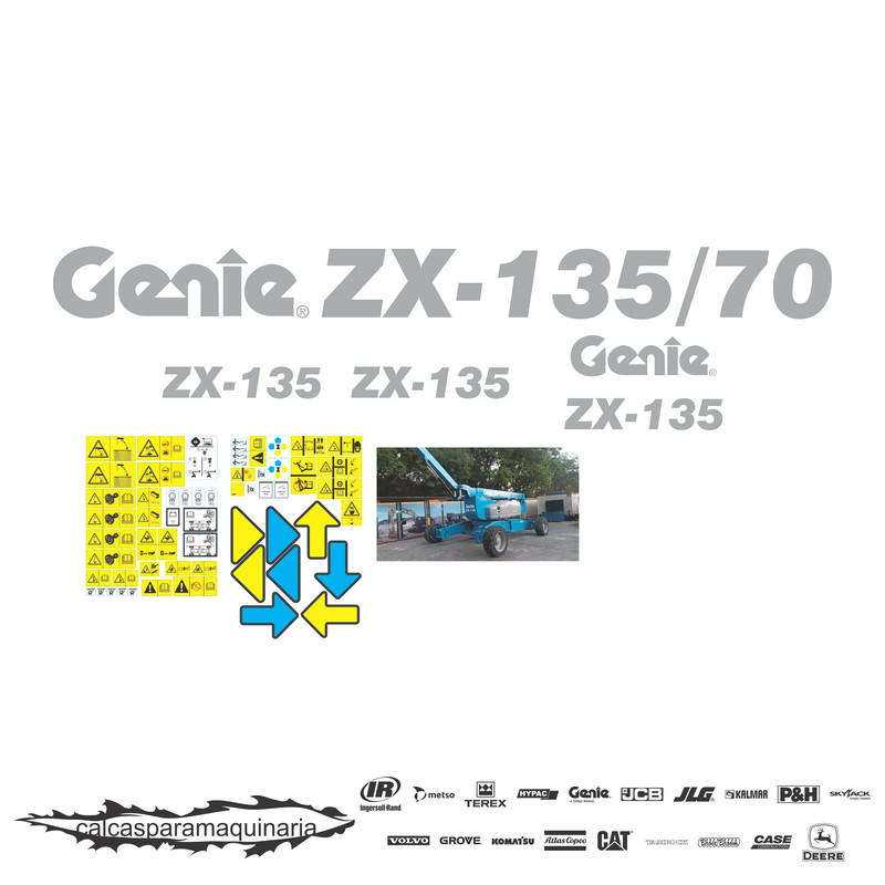 JUEGO DE CALCAS DE RESTAURACION PARA GENIE ZX135/70 