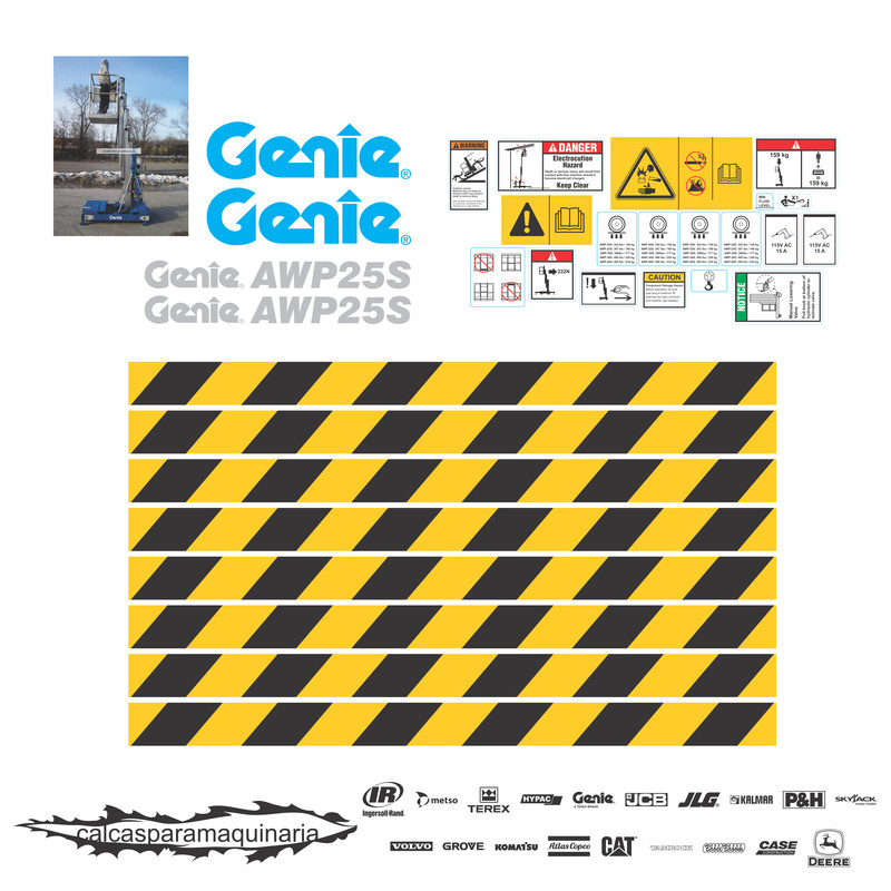 JUEGO DE CALCAS DE RESTAURACION PARA GENIE AWP25S