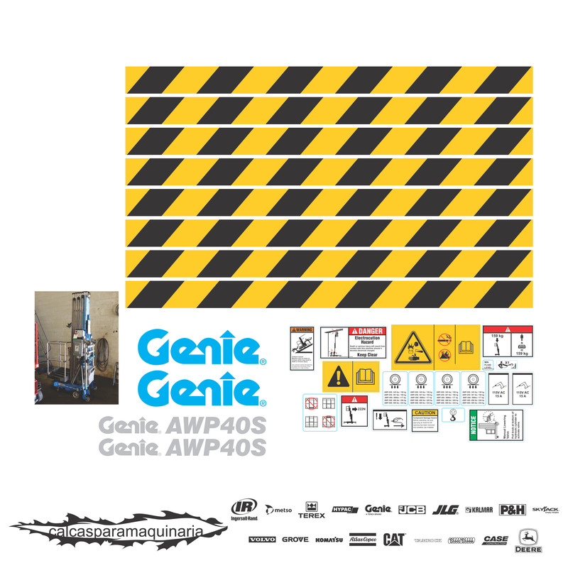 JUEGO DE CALCAS DE RESTAURACION PARA GENIE AWP40S