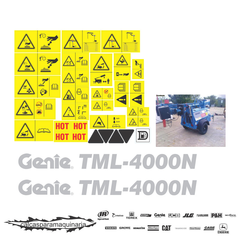 JUEGO DE CALCAS DE RESTAURACION PARA GENIE TML4000N