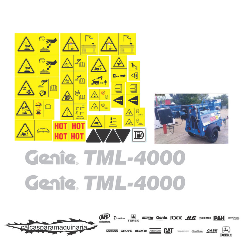 JUEGO DE CALCAS DE RESTAURACION PARA GENIE TML4000