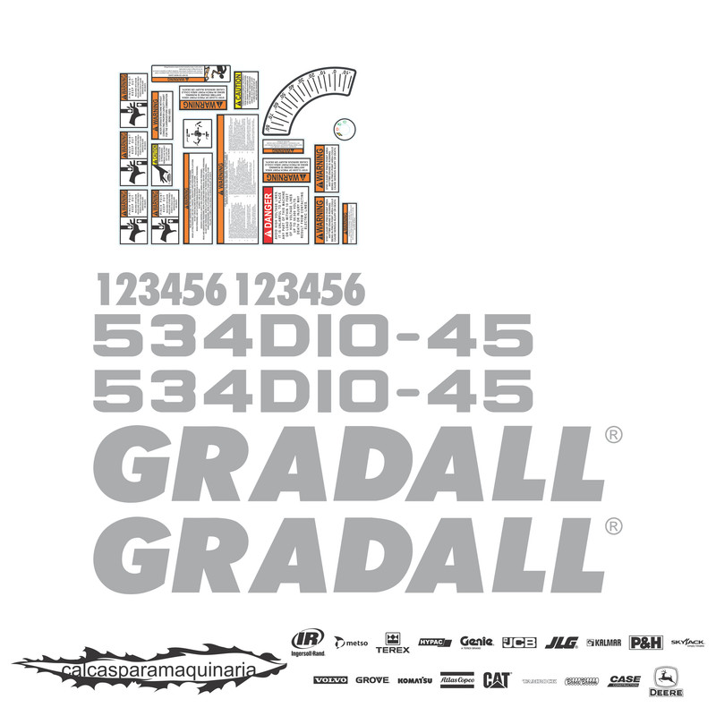 JUEGO DE CALCAS DE RESTAURACION PARA GRADALL 534D1045