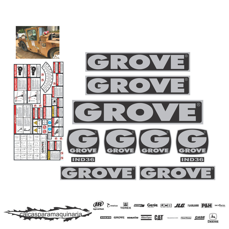 JUEGO DE CALCAS DE RESTAURACION PARA GROVE IND36
