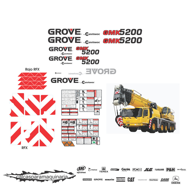 JUEGO DE CALCAS DE RESTAURACION PARA GROVE GMK5200