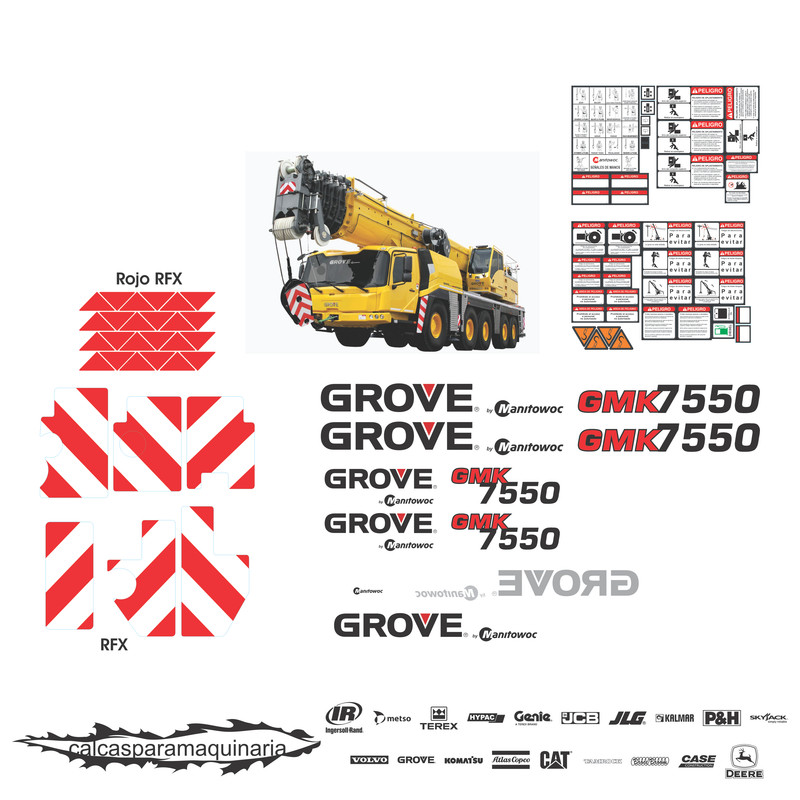 JUEGO DE CALCAS DE RESTAURACION PARA GROVE GMK7550