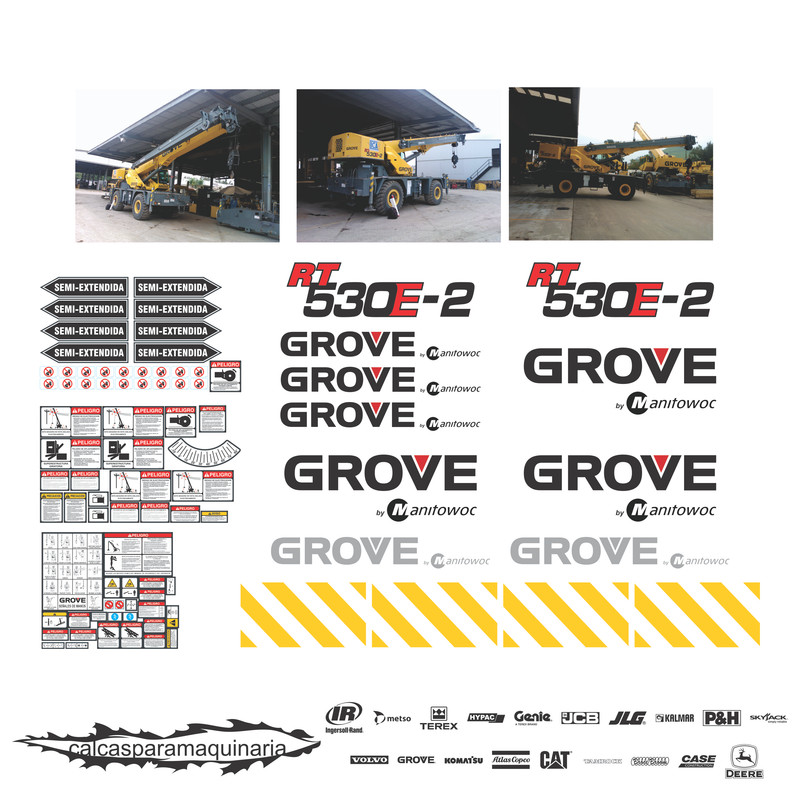 JUEGO DE CALCAS DE RESTAURACION PARA GROVE RT530E2 MANITOW