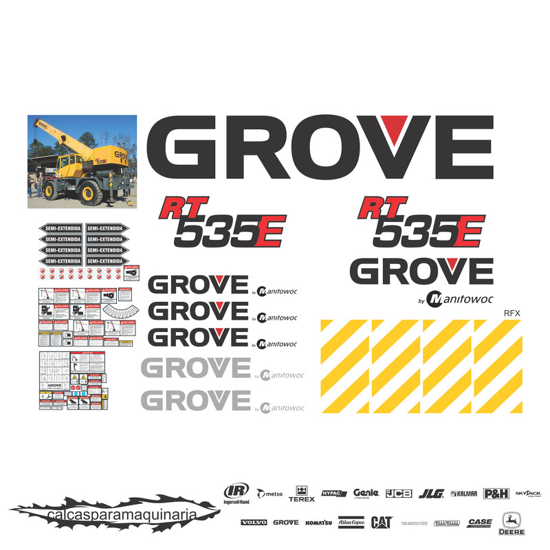 JUEGO DE CALCAS DE RESTAURACION PARA GROVE RT535E MANITOW