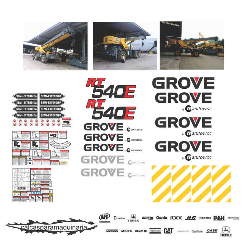JUEGO DE CALCAS DE RESTAURACION PARA GROVE RT540E MANITOW