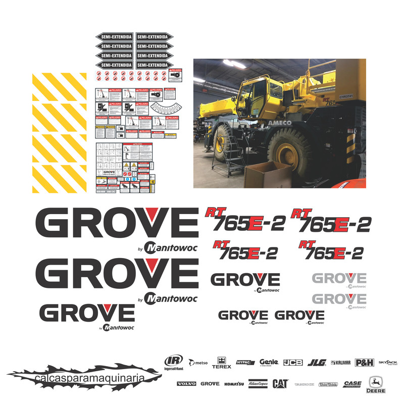 JUEGO DE CALCAS DE RESTAURACION PARA GROVE RT765E2