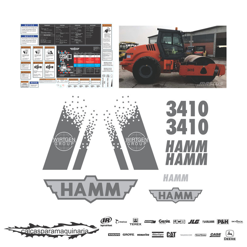 JUEGO DE CALCAS DE RESTAURACION PARA HAMM 3410