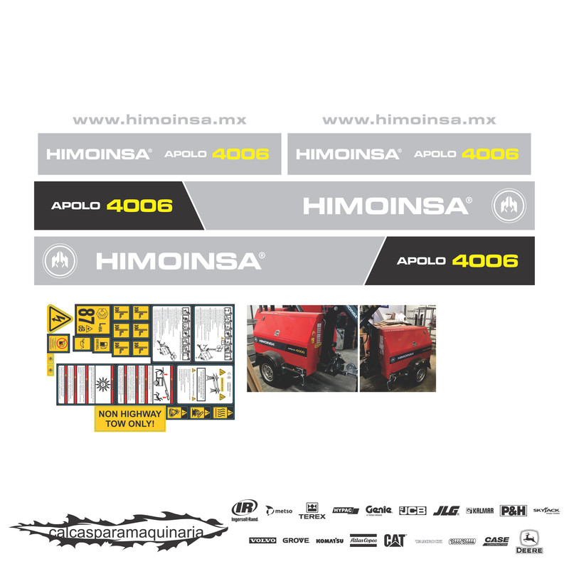 JUEGO DE CALCAS DE RESTAURACION PARA HIMOINSA APOLO 4006