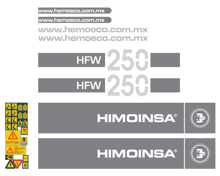 JUEGO DE CALCAS DE RESTAURACION PARA HIMOINSA HFW250