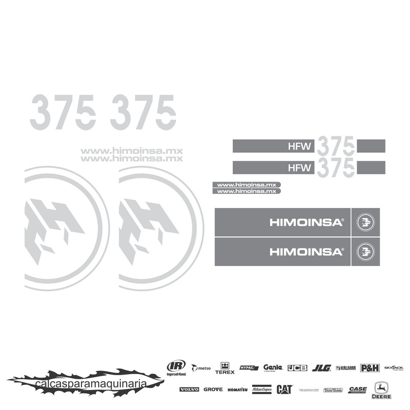 JUEGO DE CALCAS DE RESTAURACION PARA HIMOINSA HFW375