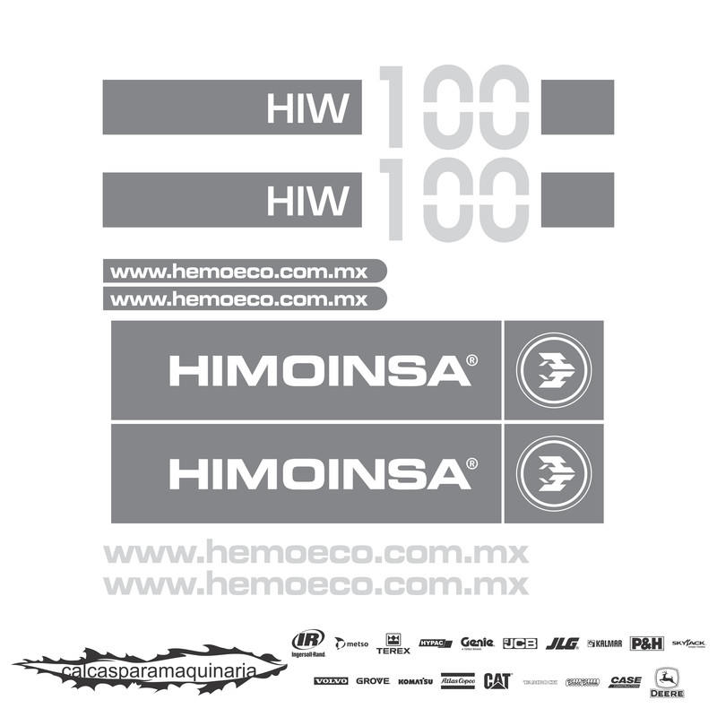JUEGO DE CALCAS DE RESTAURACION PARA HIMOINSA HIW100