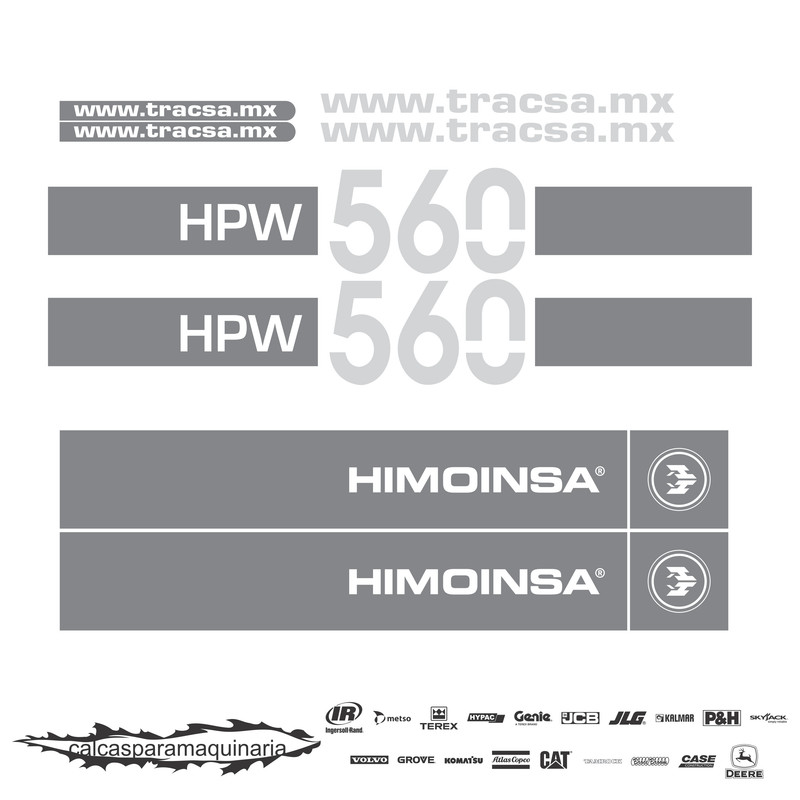 JUEGO DE CALCAS DE RESTAURACION PARA HIMOINSA HPW560
