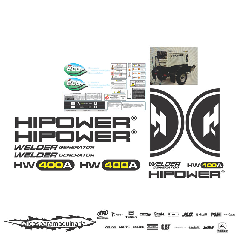 JUEGO DE CALCAS DE RESTAURACION PARA HIPOWER HW400A