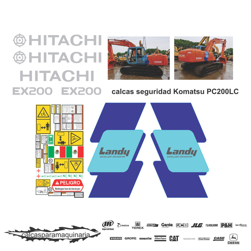 JUEGO DE CALCAS DE RESTAURACION PARA HITACHI EX2003