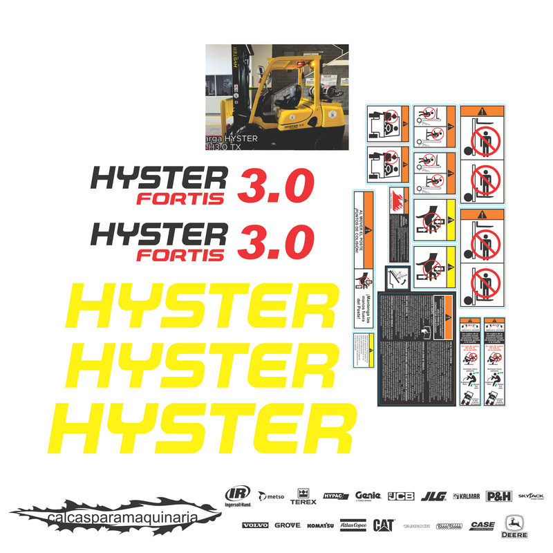 JUEGO DE CALCAS DE RESTAURACION PARA HYSTER 3.0 fortis