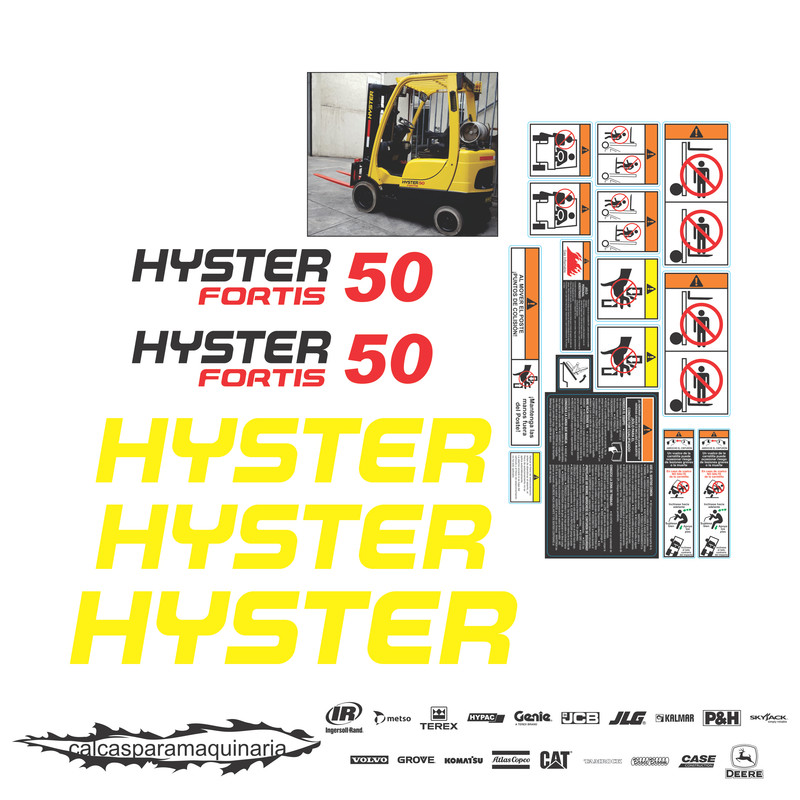 JUEGO DE CALCAS DE RESTAURACION PARA HYSTER 50 fortis
