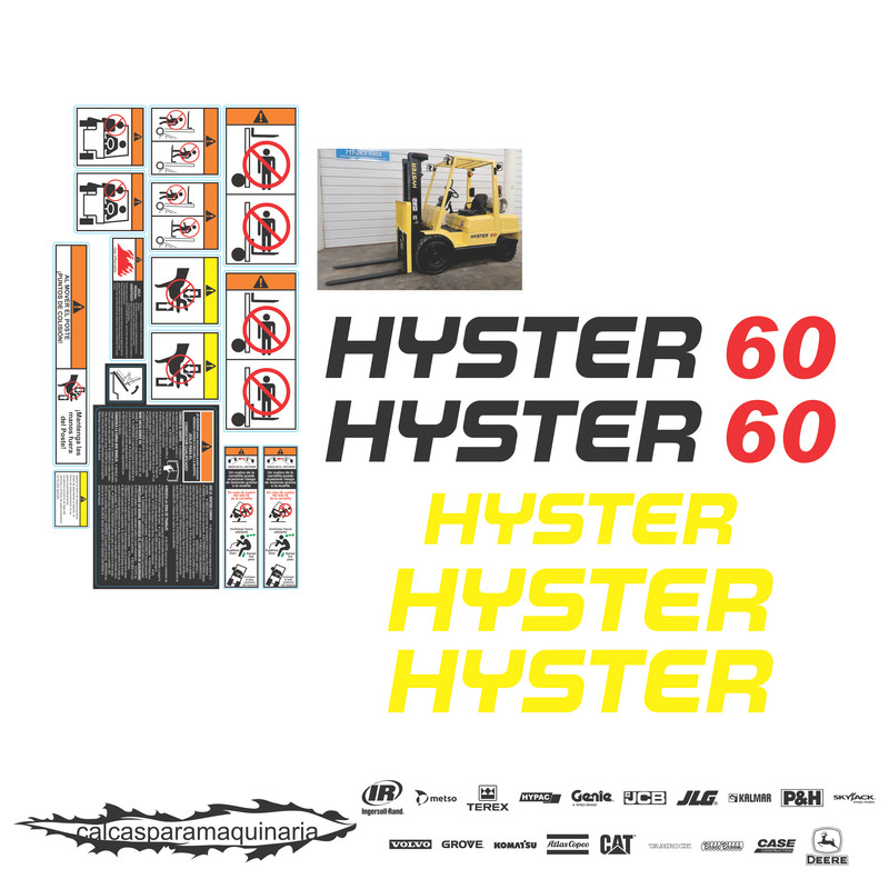 JUEGO DE CALCAS DE RESTAURACION PARA HYSTER H60MX