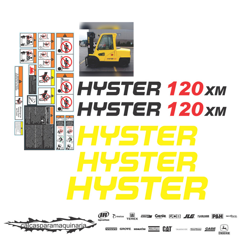 JUEGO DE CALCAS DE RESTAURACION PARA HYSTER 120XM