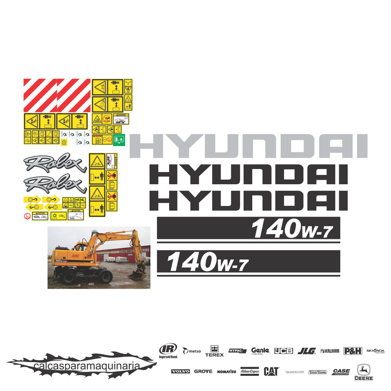 JUEGO DE CALCAS DE RESTAURACION PARA HYUNDAI 140W7