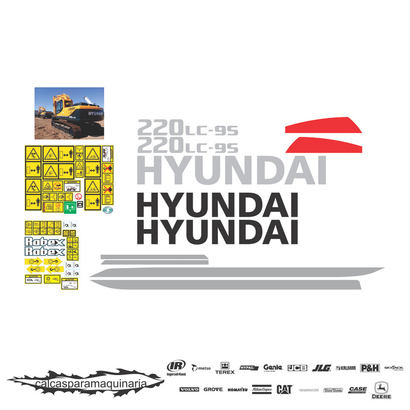 JUEGO DE CALCAS DE RESTAURACION PARA HYUNDAI 220LC9s