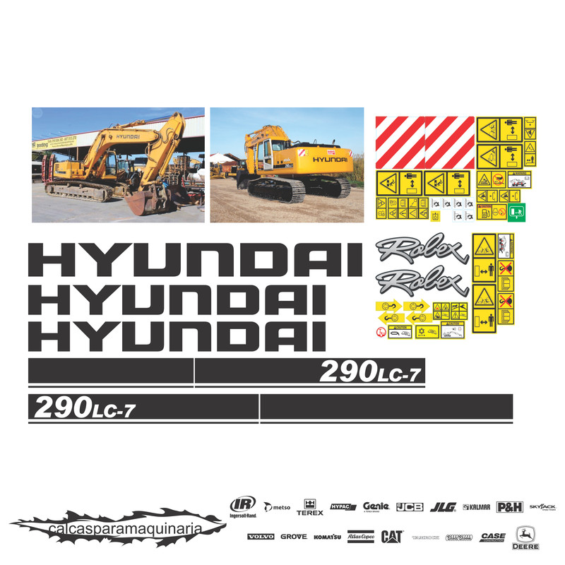 JUEGO DE CALCAS DE RESTAURACION PARA HYUNDAI R290LC7