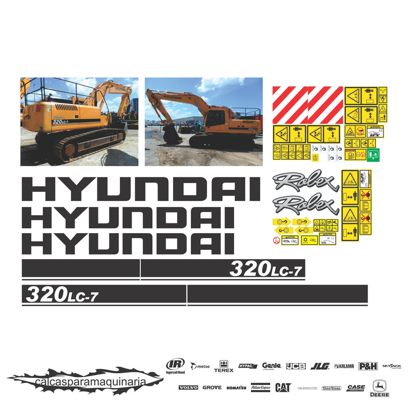 JUEGO DE CALCAS DE RESTAURACION PARA HYUNDAI R320LC7