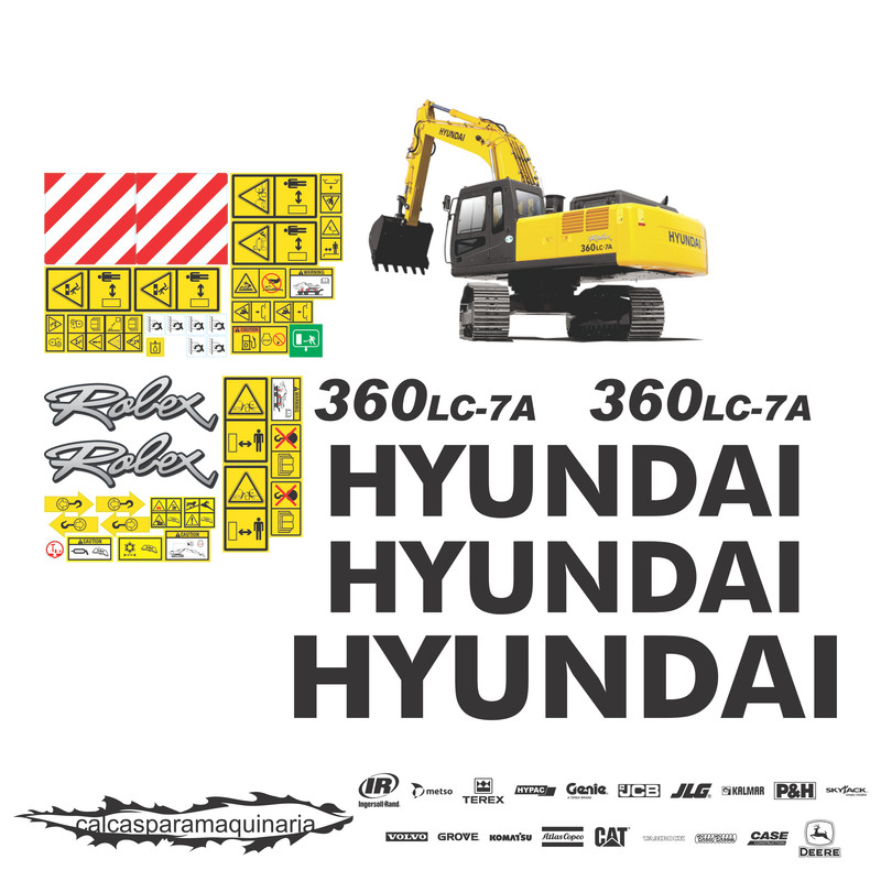 JUEGO DE CALCAS DE RESTAURACION PARA HYUNDAI 360LC7