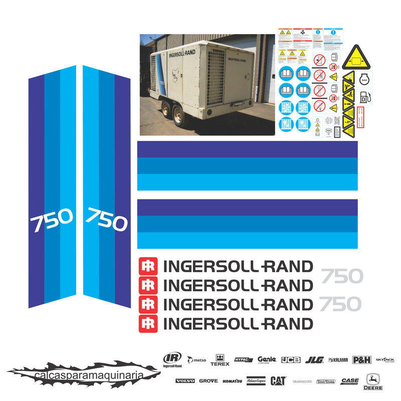 JUEGO DE CALCAS DE RESTAURACION PARA INGERSOLL RAND 750