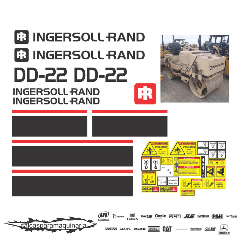 JUEGO DE CALCAS DE RESTAURACION PARA INGERSOLL RAND DD22 NVO