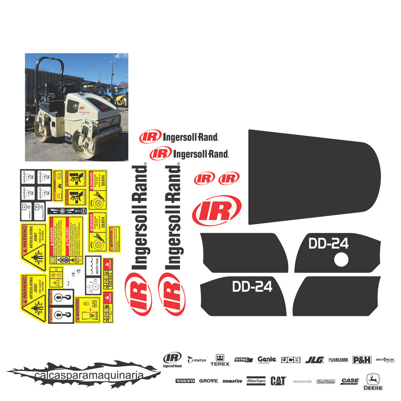 JUEGO DE CALCAS DE RESTAURACION PARA INGERSOLL RAND DD24 NVO