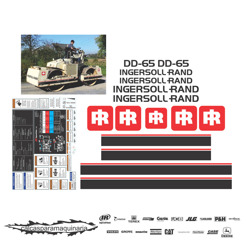 JUEGO DE CALCAS DE RESTAURACION PARA INGERSOLL RAND DD65