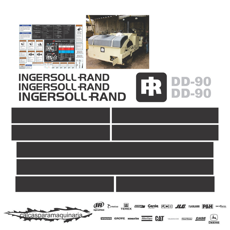 JUEGO DE CALCAS DE RESTAURACION PARA INGERSOLL RAND DD90 VJO