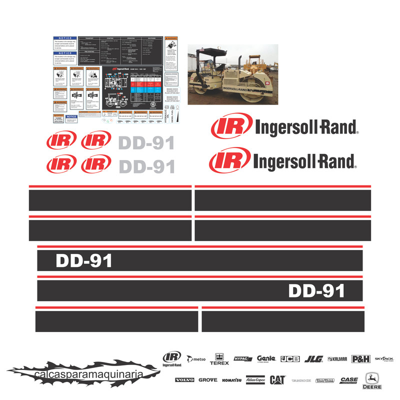 JUEGO DE CALCAS DE RESTAURACION PARA INGERSOLL RAND DD91