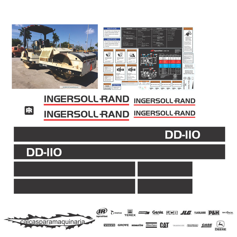 JUEGO DE CALCAS DE RESTAURACION PARA INGERSOLL RAND DD110