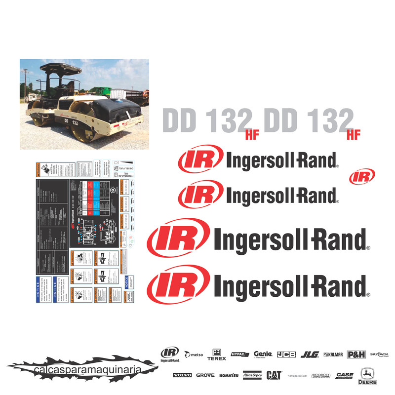JUEGO DE CALCAS DE RESTAURACION PARA INGERSOLL RAND DD132HF