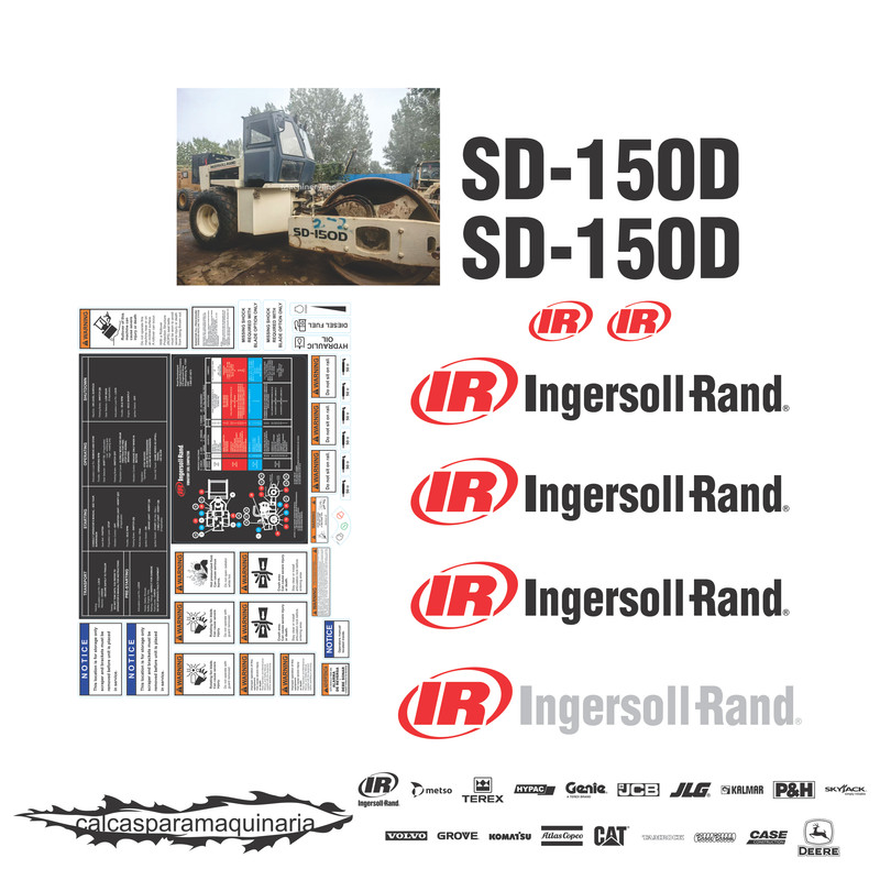 JUEGO DE CALCAS DE RESTAURACION PARA INGERSOLL RAND SD150D