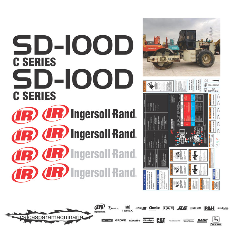 JUEGO DE CALCAS DE RESTAURACION PARA INGERSOLL RAND SD100DC SERIES