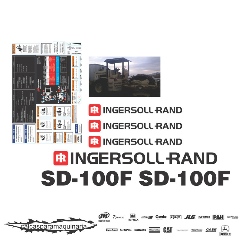 JUEGO DE CALCAS DE RESTAURACION PARA INGERSOLL RAND SD100F